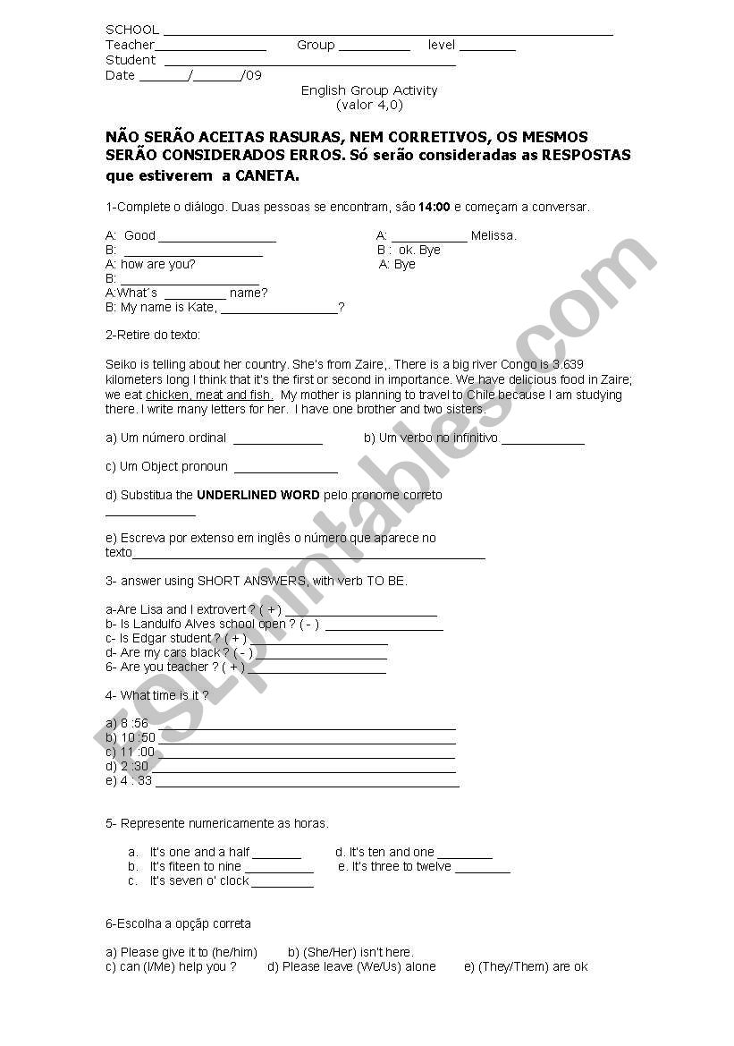 Flash Back activity worksheet
