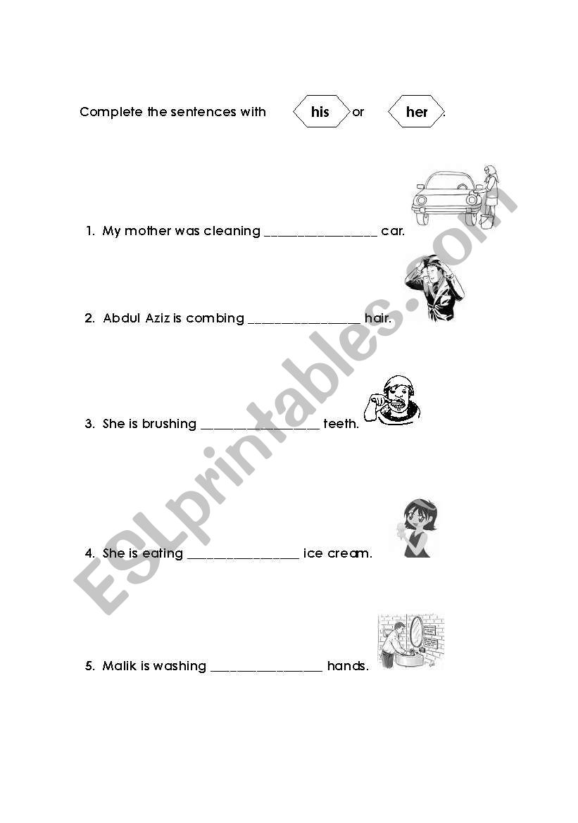 His or Her worksheet