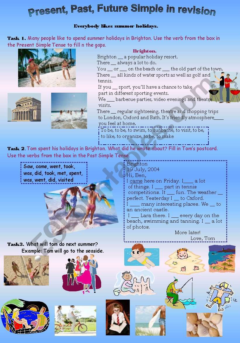 Summer holidays worksheet