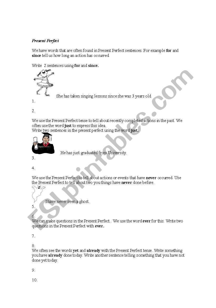 Present Perfect  worksheet