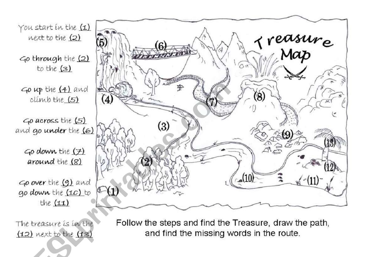 Treasure Map worksheet