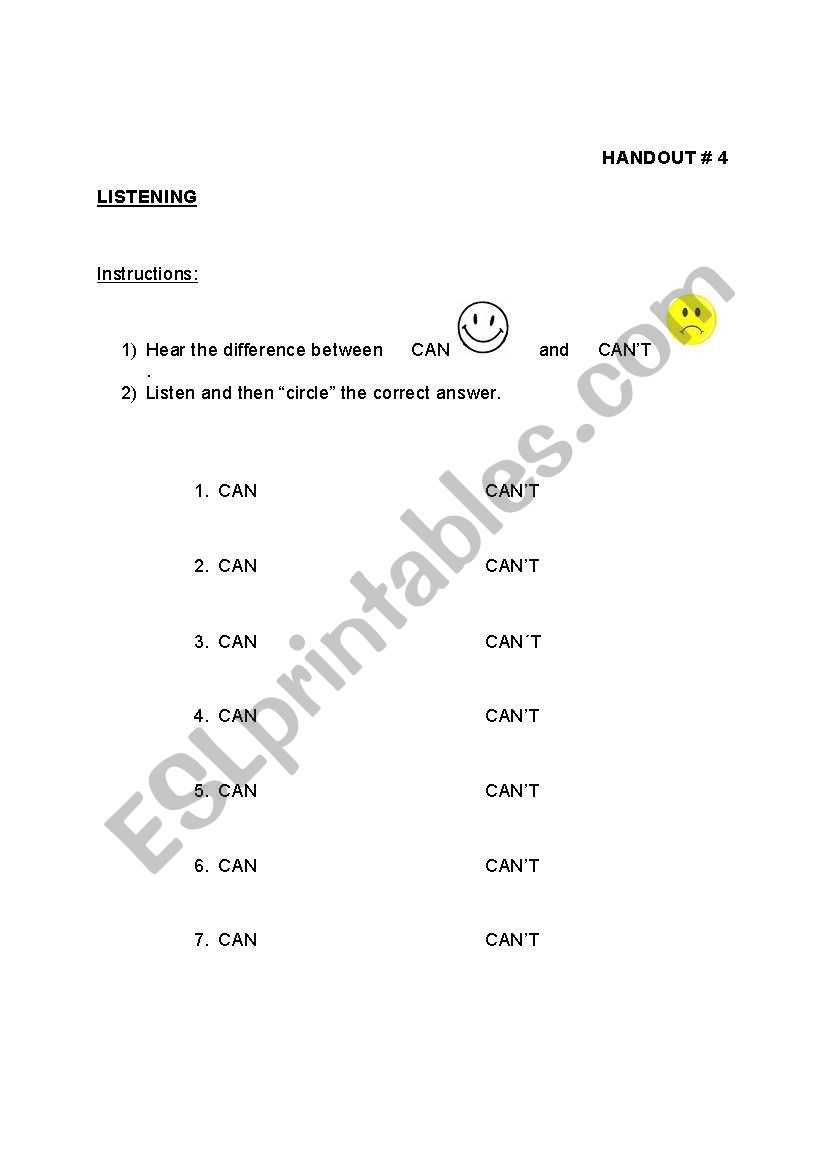 can worksheet