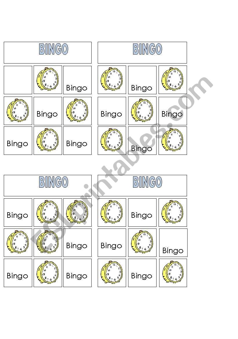 BINGO WITH TIME worksheet