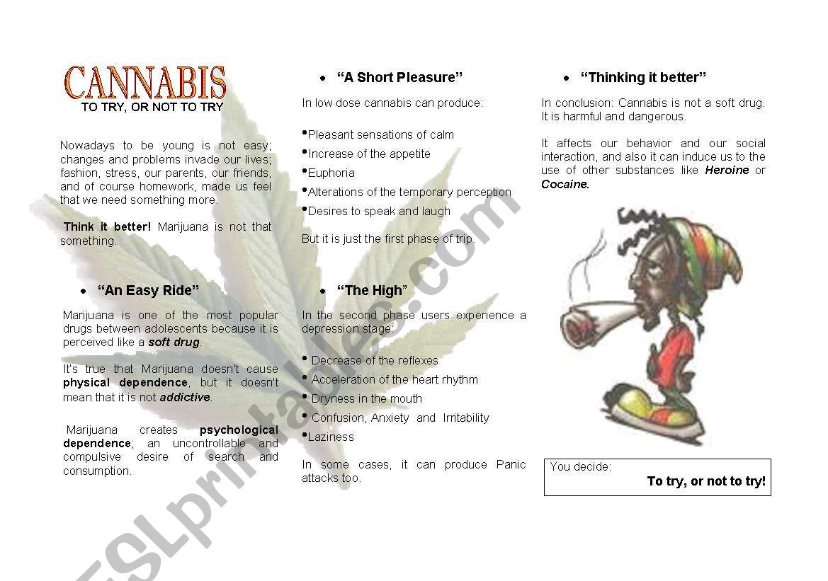 Cannabis worksheet