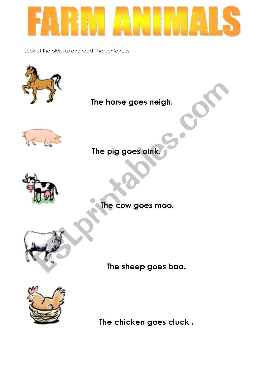 FARM ANIMALS worksheet