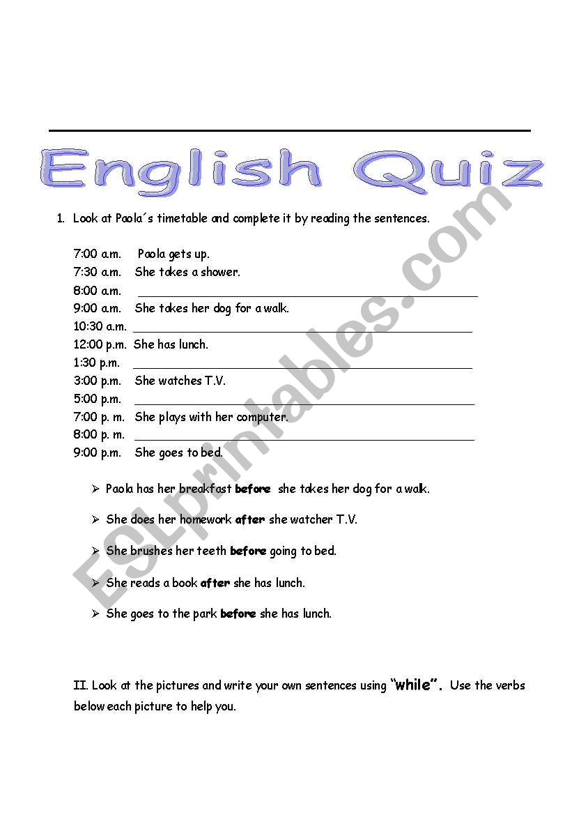 Conjunction Quiz worksheet