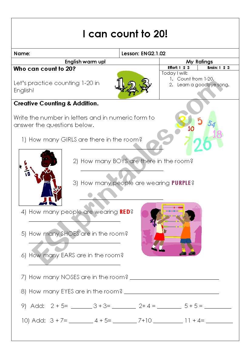 counting worksheet