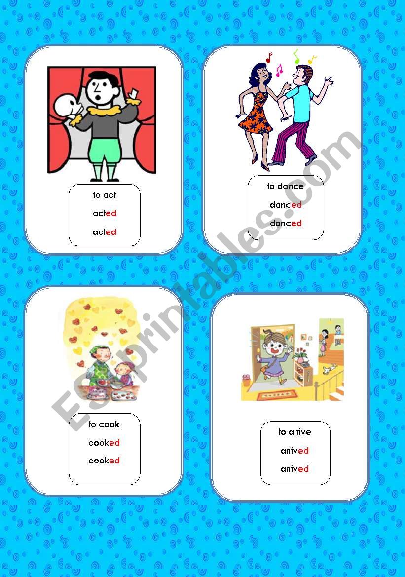 REGULAR VERBS - FLASH-CARDS worksheet