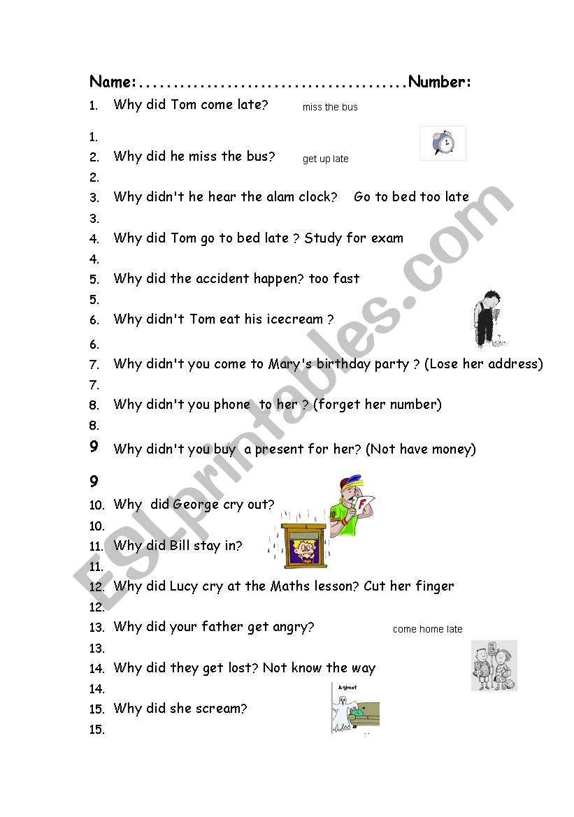 giving reason worksheet