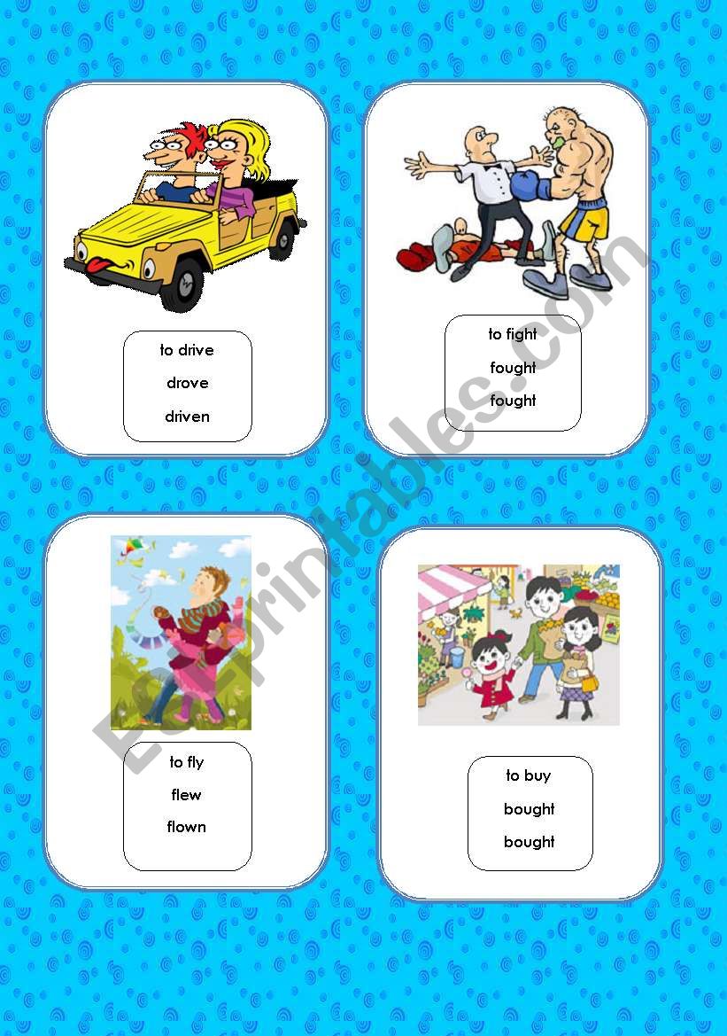 IRREGULAR VERBS - FLASH-CARDS worksheet