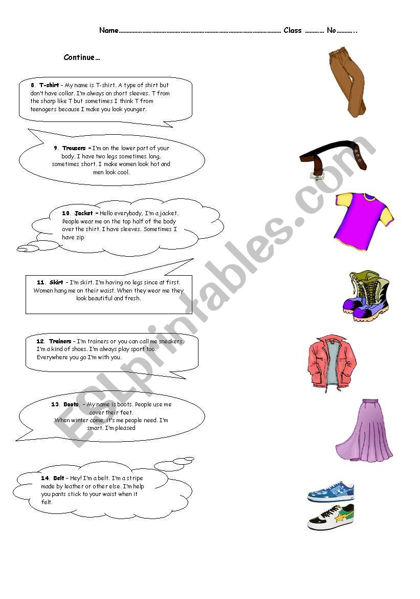 Clothes vocauburaly part.2 worksheet