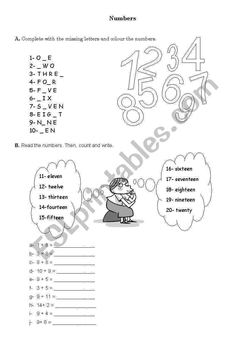 Numbers worksheet