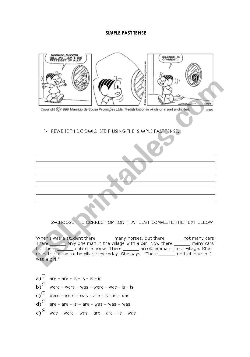 SIMPLE PAST TENSE worksheet