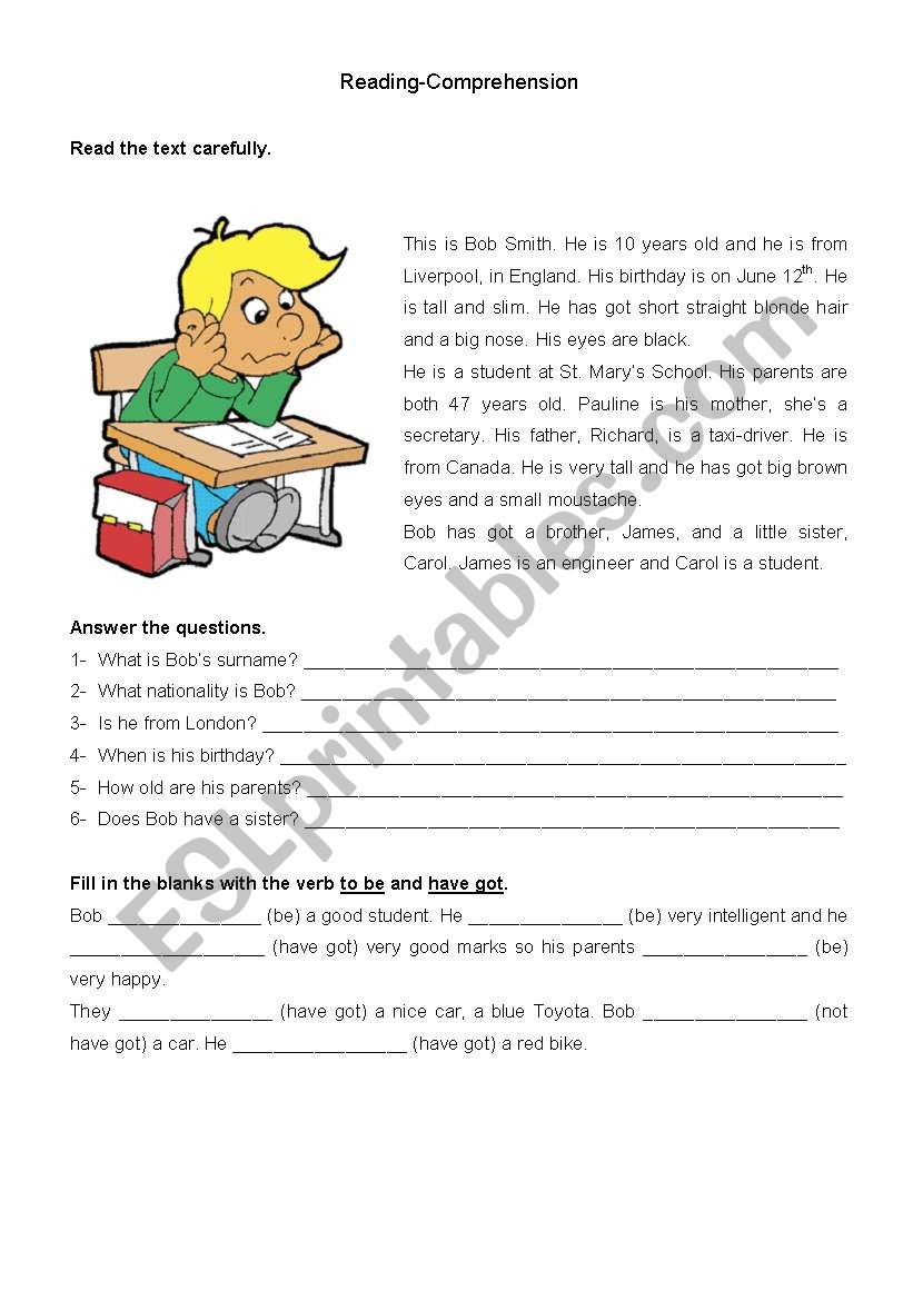 Reading-Comprehension worksheet