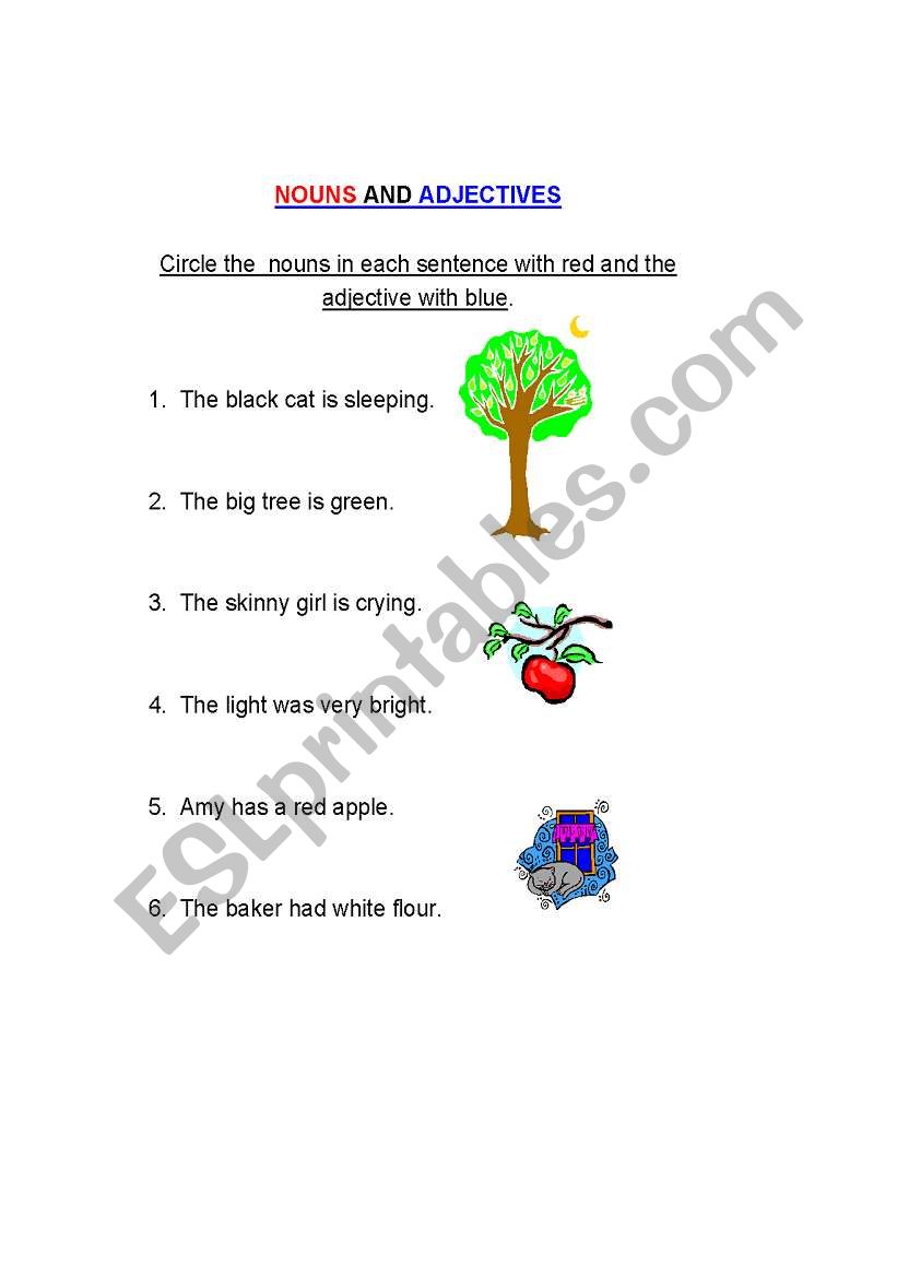 nouns and adjectives worksheet