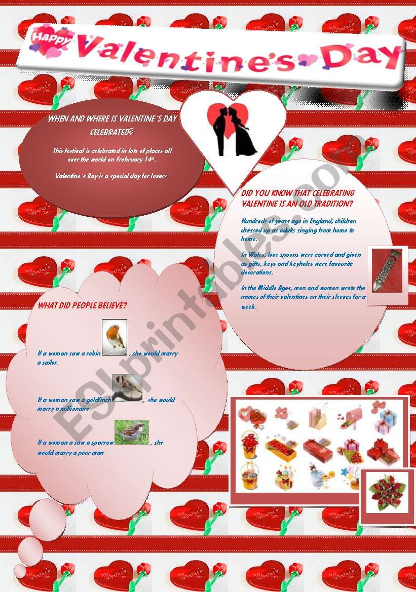 ValentineÂ´s Day worksheet