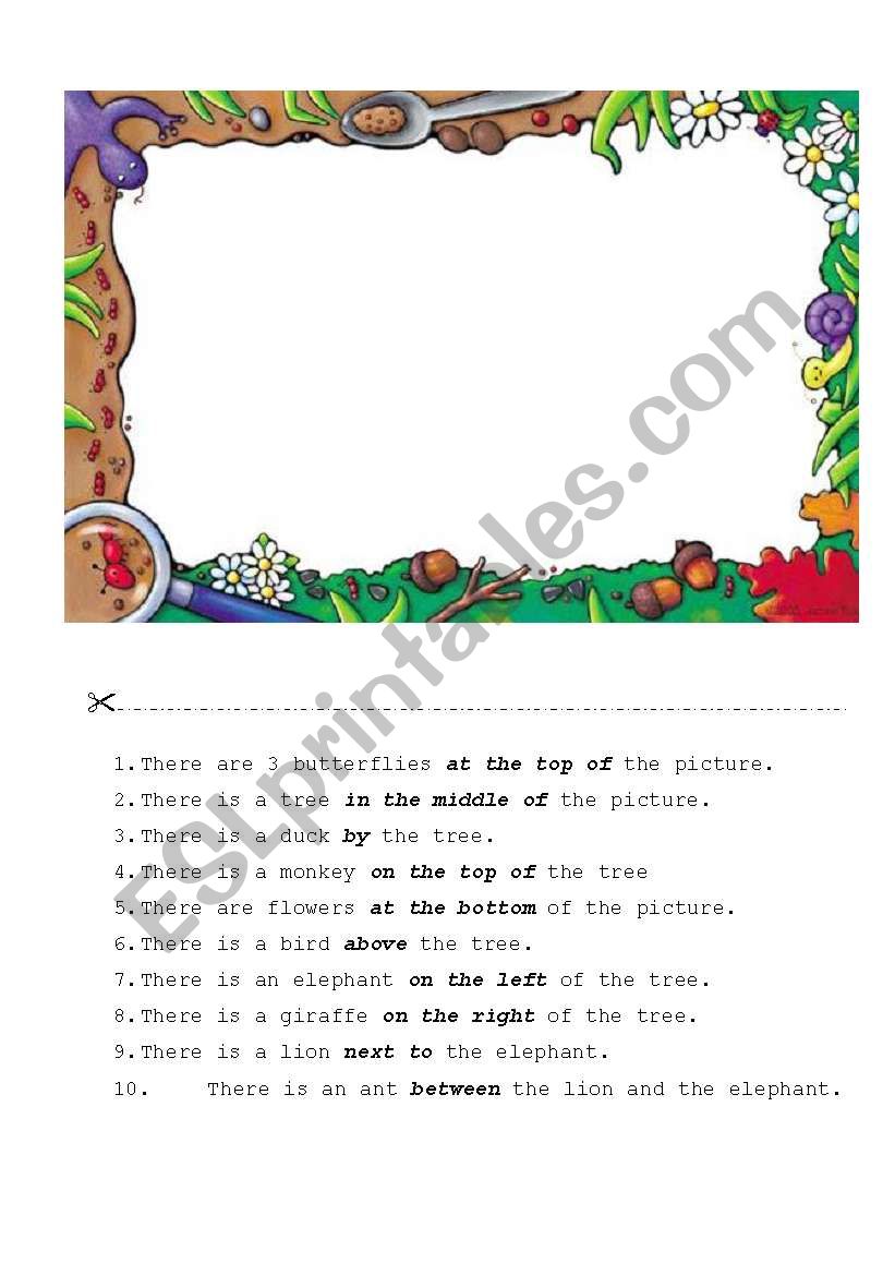 prepositions of place worksheet