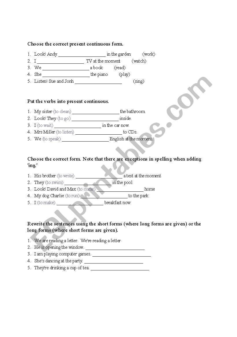 test worksheet