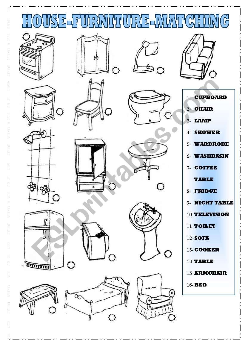 House and Furniture-Matching worksheet