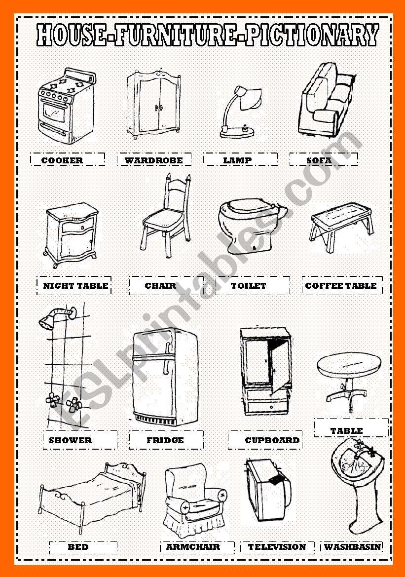 House-Furniture-Pictionary worksheet