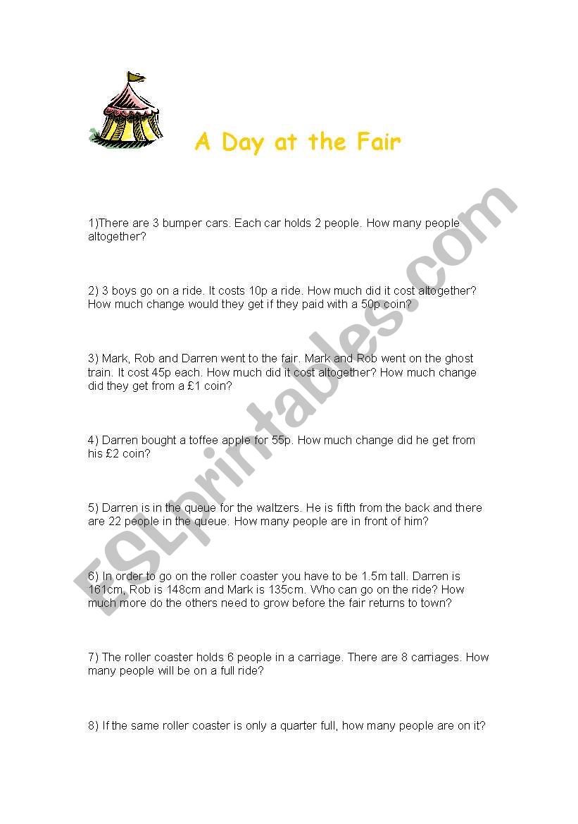 A Day at the Fair worksheet