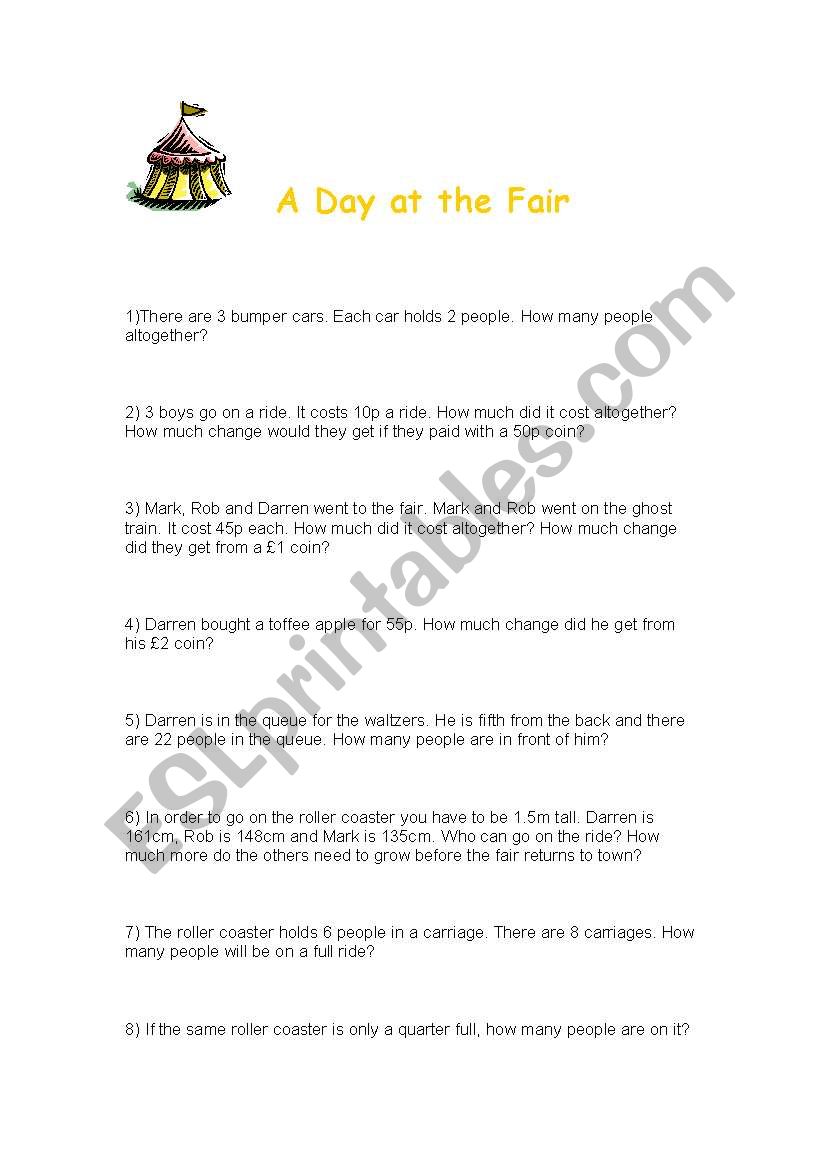 A Day at the Fair worksheet