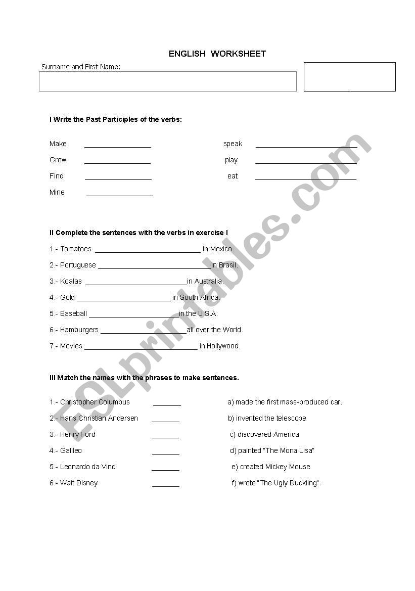 Worksheet Passive Voice worksheet