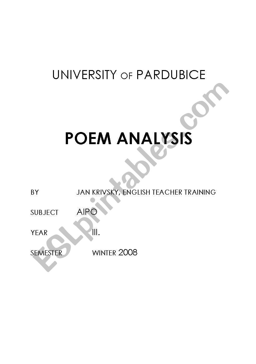 poem worksheet