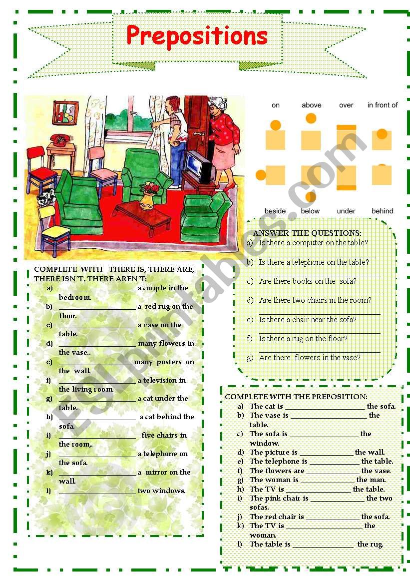 Prepositions worksheet