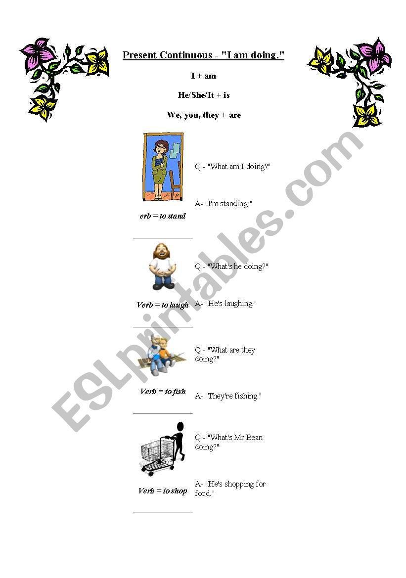 PRESENT CONTINUOUS worksheet