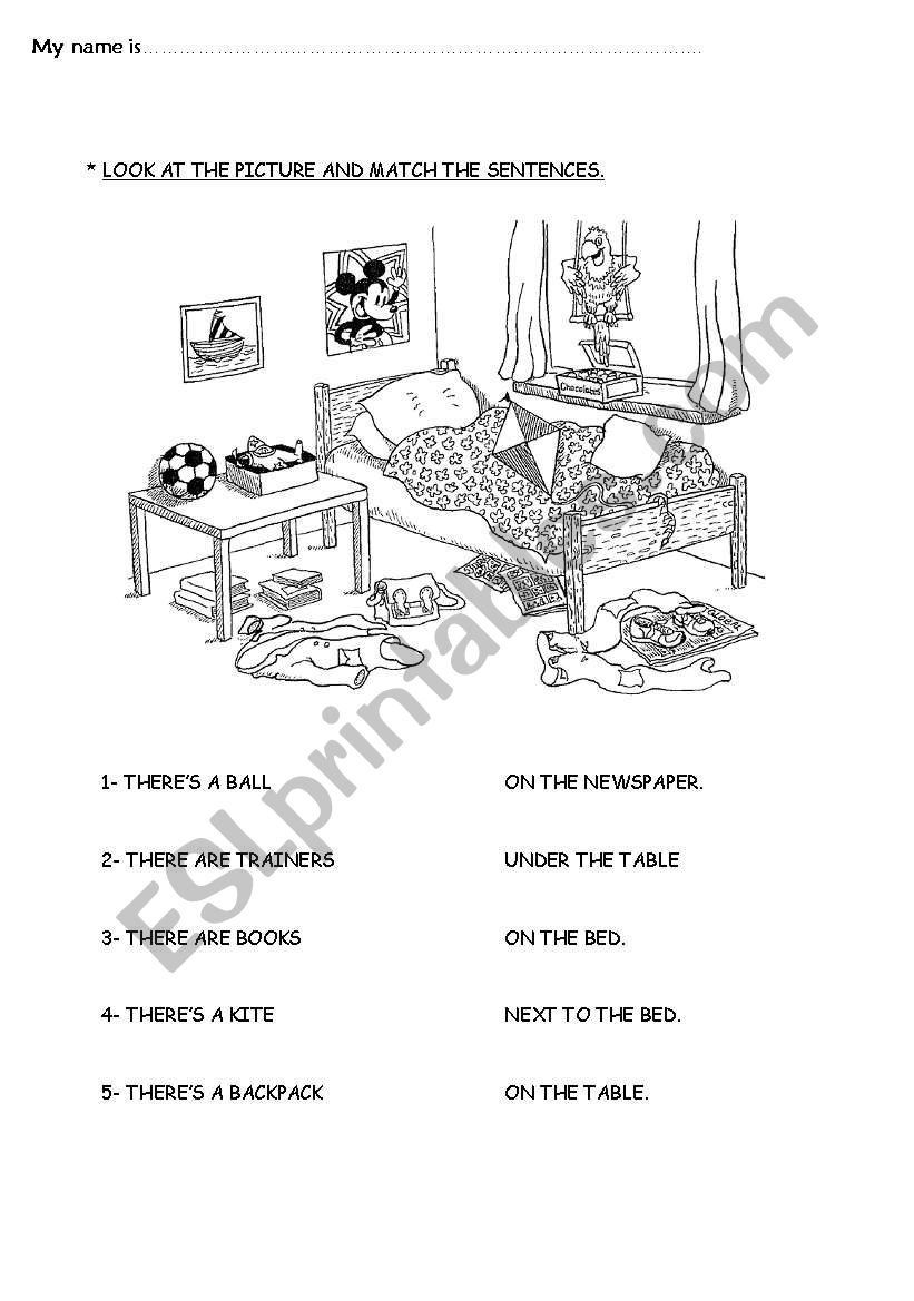 Prepositions: match the sentences 