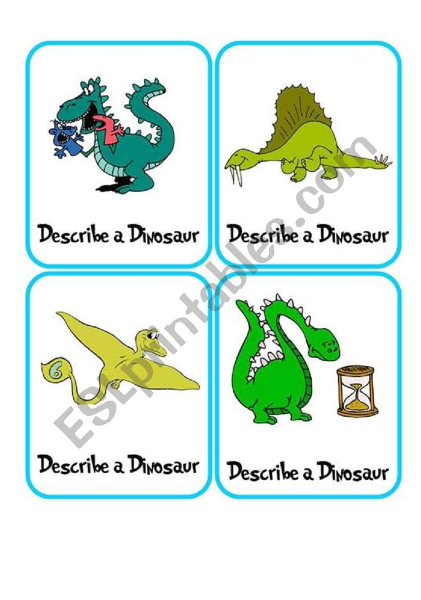 Describe A Dinosaur Super Game Flash Cards Esl