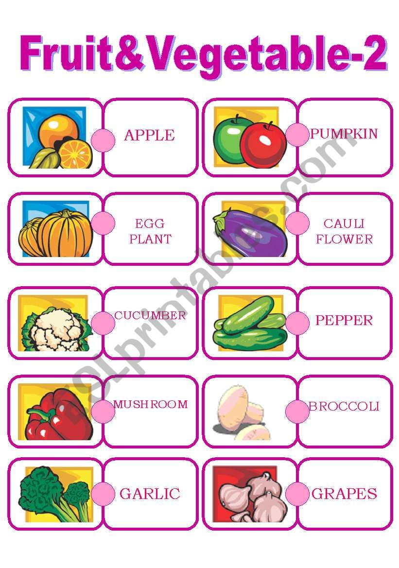 Fruit&Vegetable Domino- - - for Young Learners