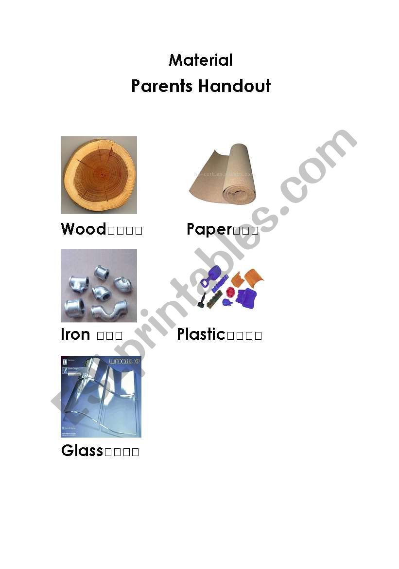 Material  worksheet