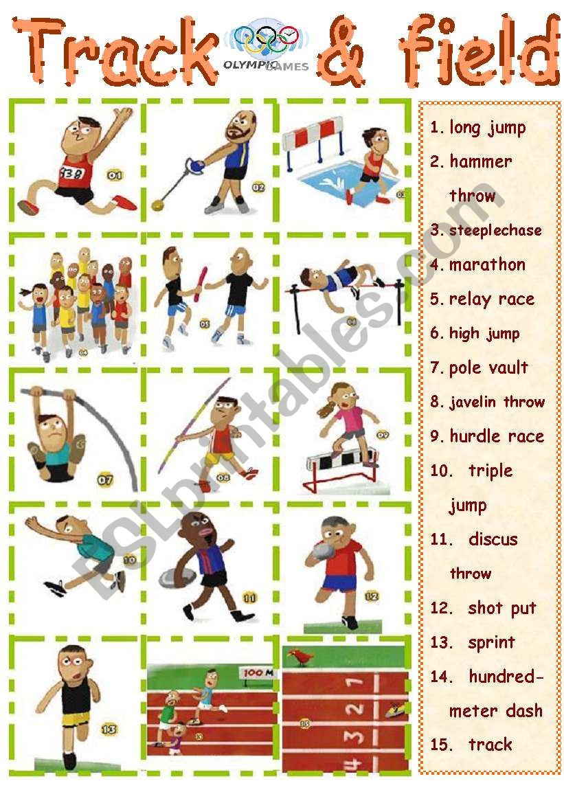 Track & Field worksheet