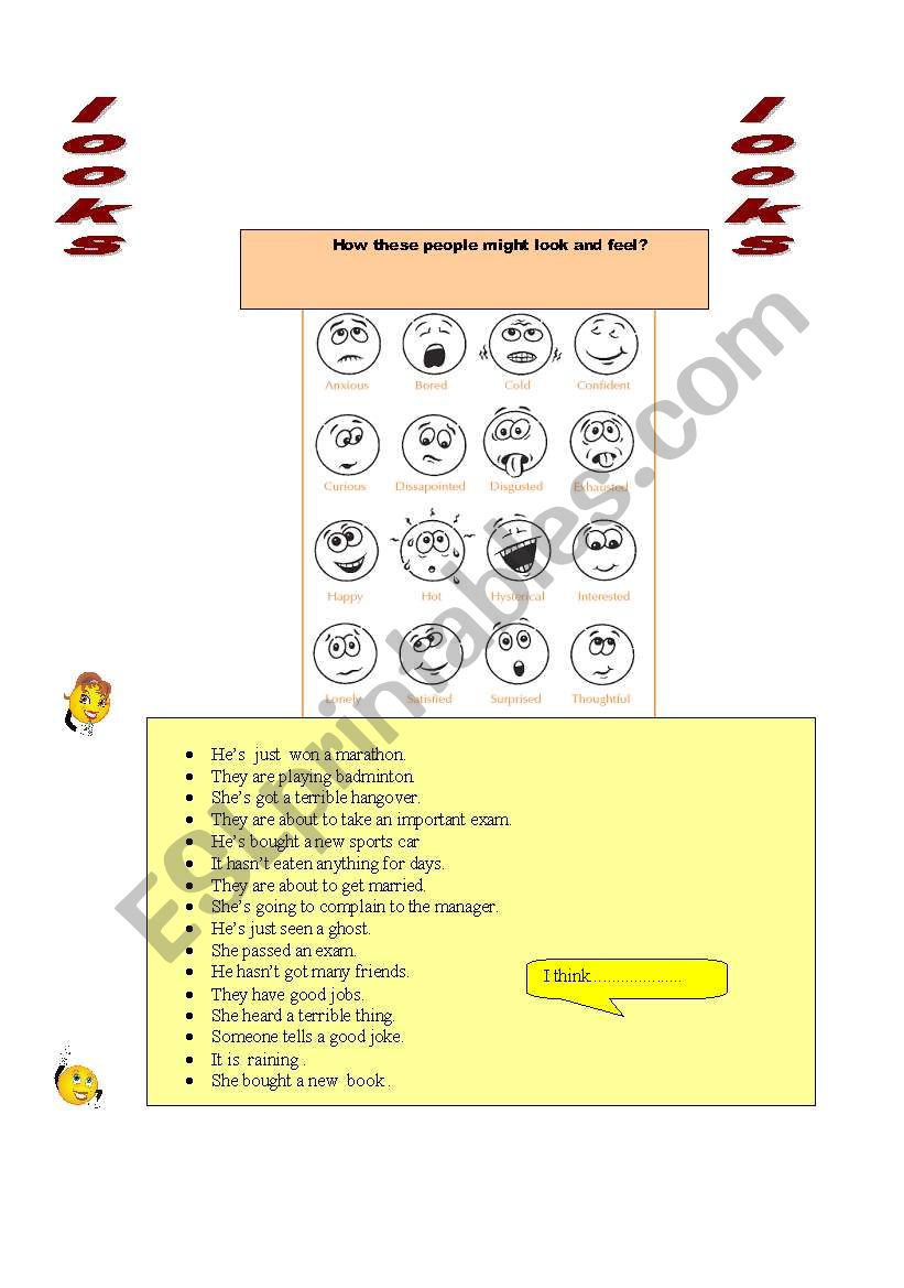 look and feel worksheet