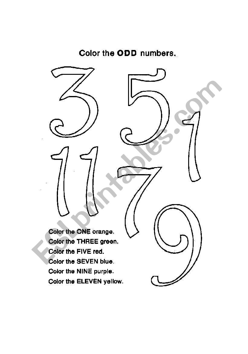 numbers worksheet