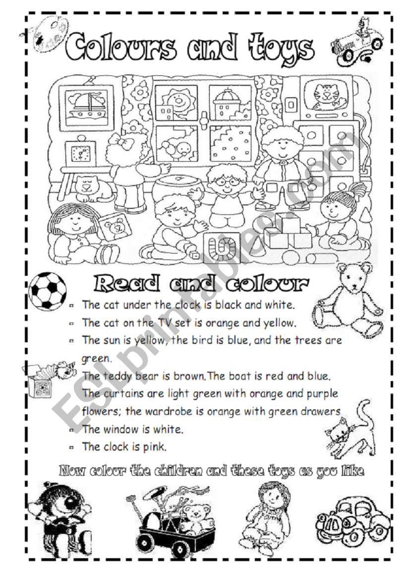 colours and toys worksheet