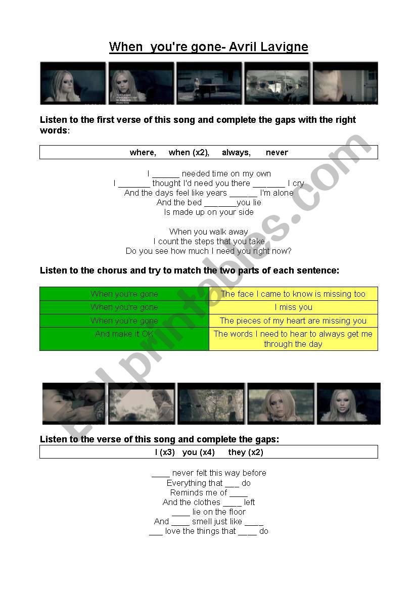 When youÂ´re gone- Avril Lavigne