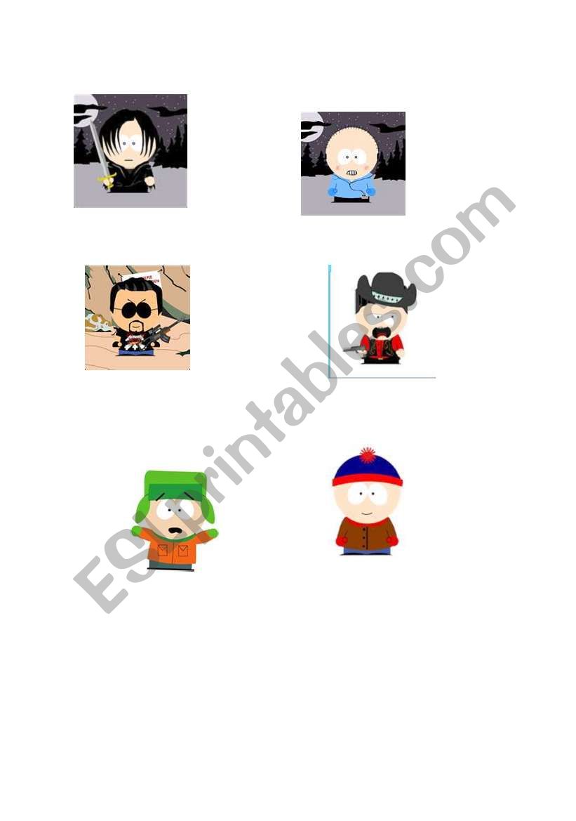 character pictures worksheet