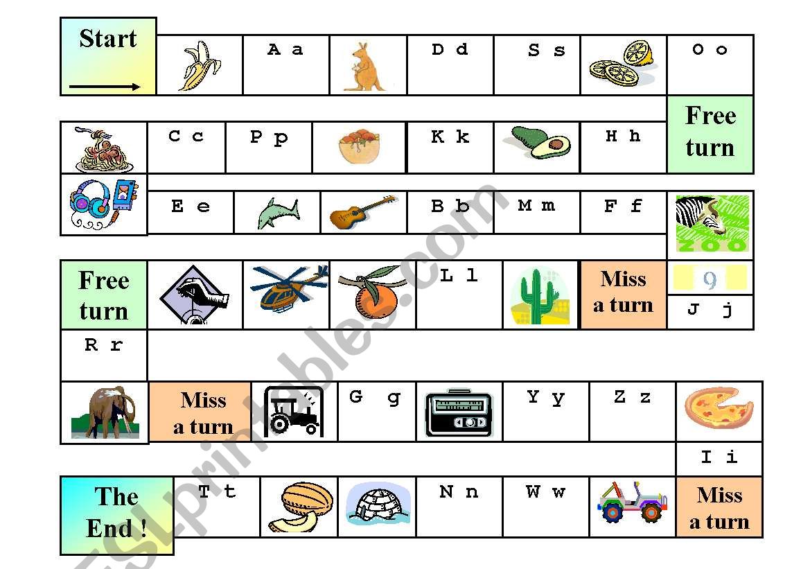 abc cognates board game worksheet