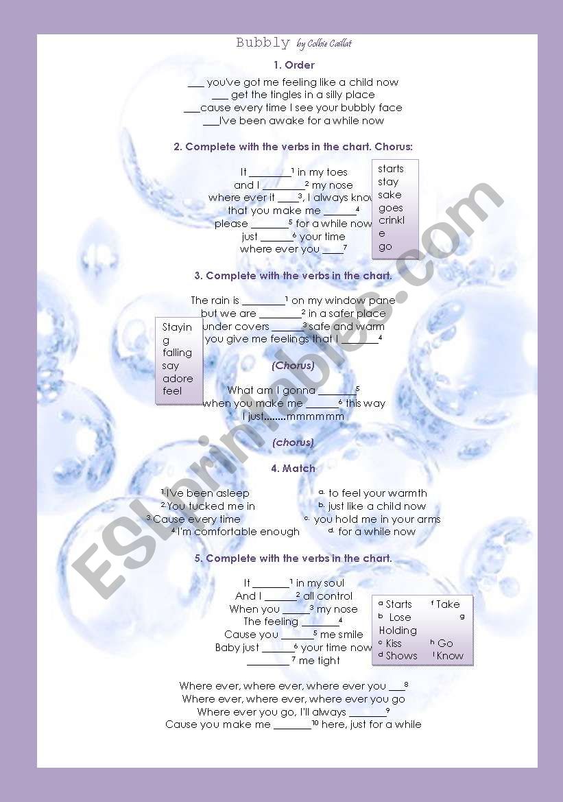 Bubbly worksheet