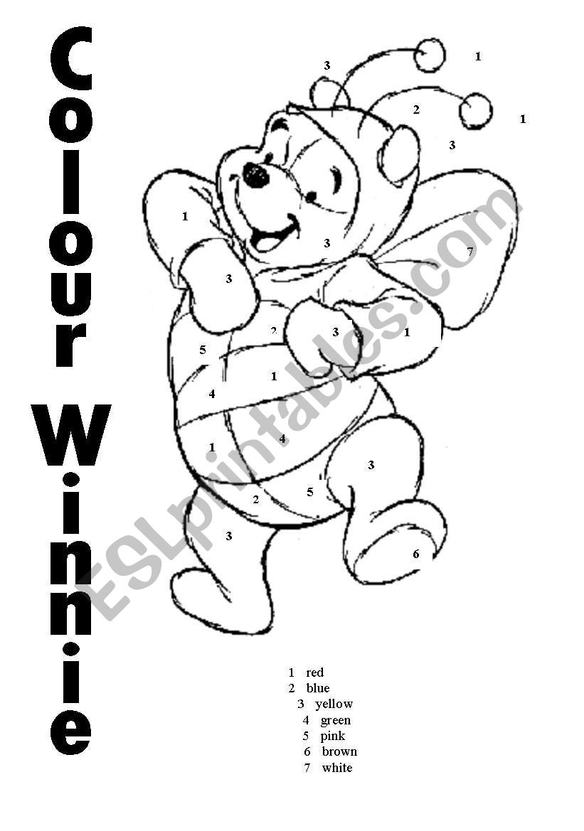 Colour Winnie worksheet