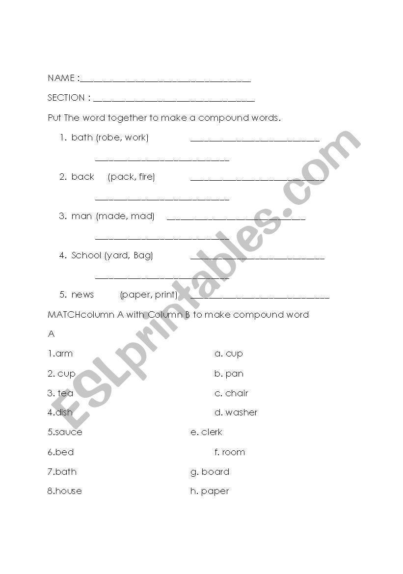 compound word, gender of noun, 