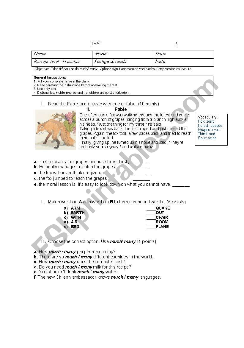 test row A B worksheet