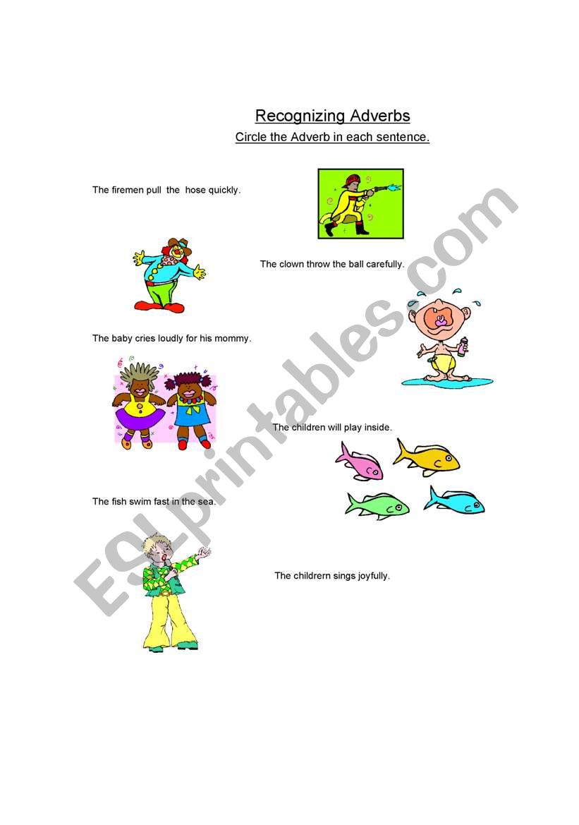 adverbs worksheet