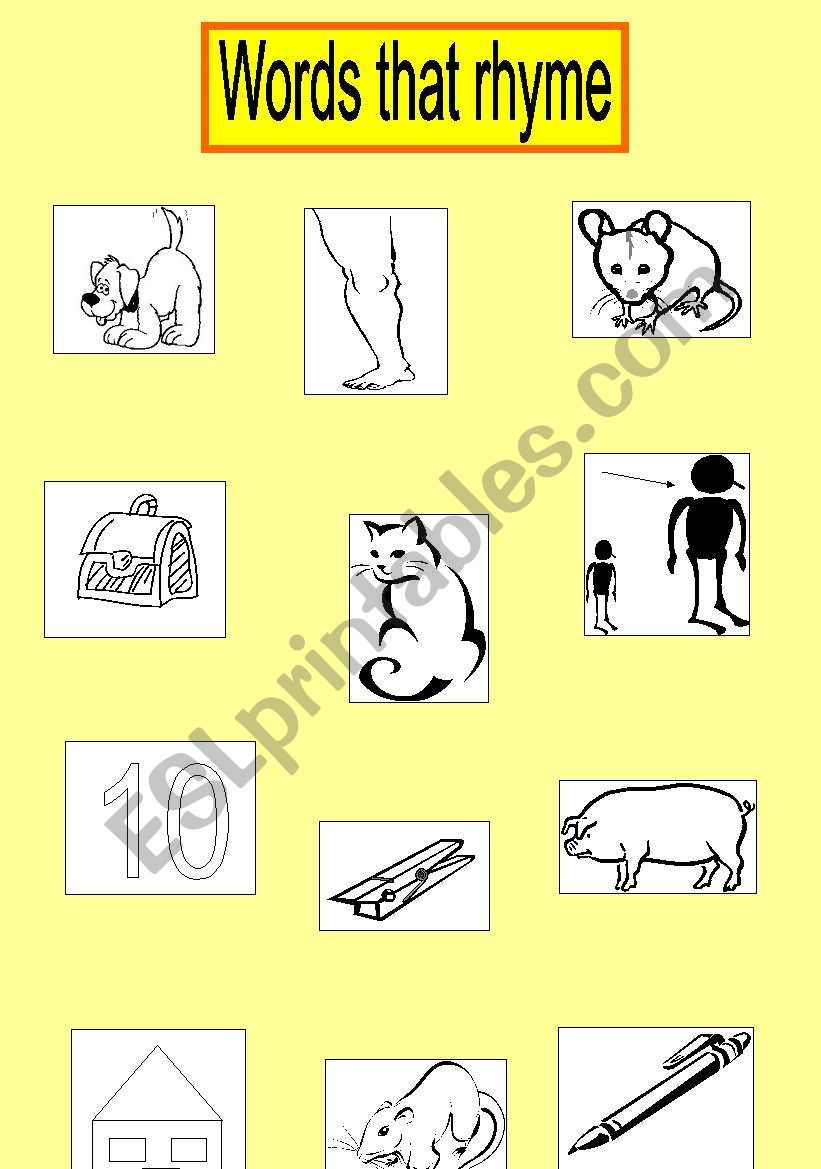 Rhyming words worksheet