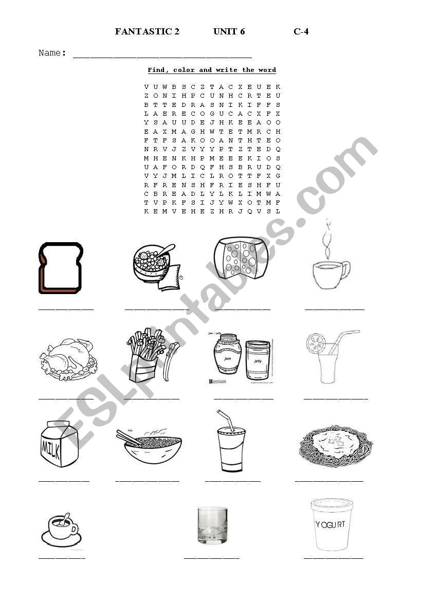 Food worksheet