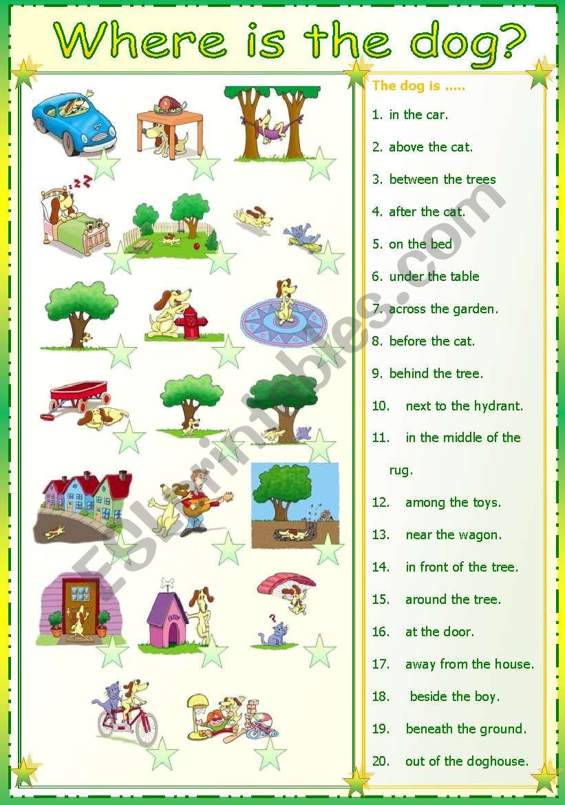 Prepositions worksheet