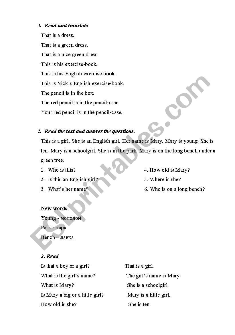 THIS AND THAT worksheet